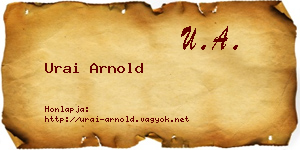 Urai Arnold névjegykártya